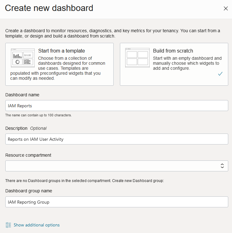 Criando um Painel de Controle para exibir os Relatórios do IAM.