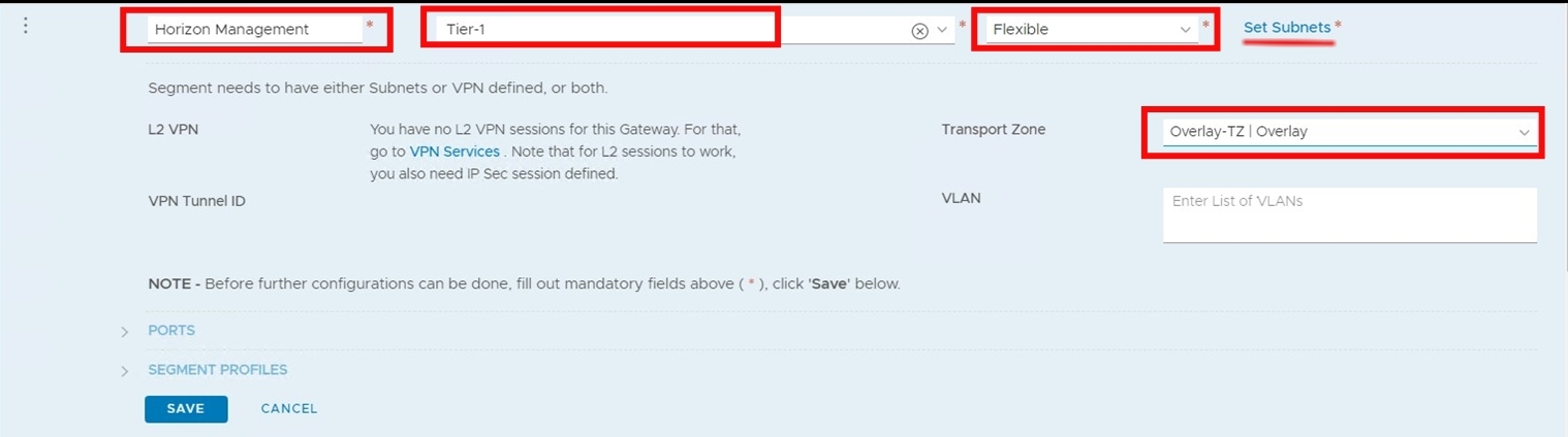 Criar um segmento em NSX-T 3.5