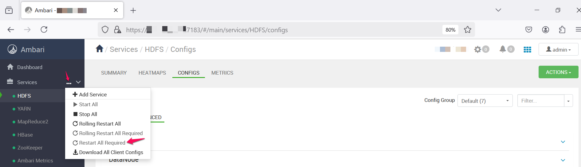 image Reinicialização do Ambari