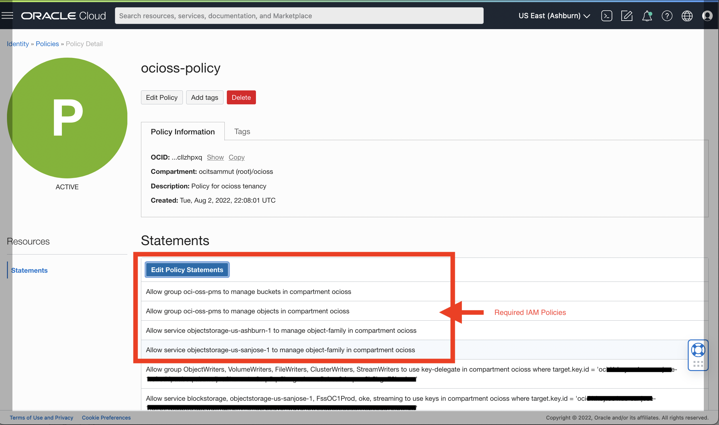 Políticas Obrigatórias do Serviço IAM