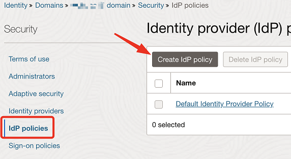 Criando a política IdP