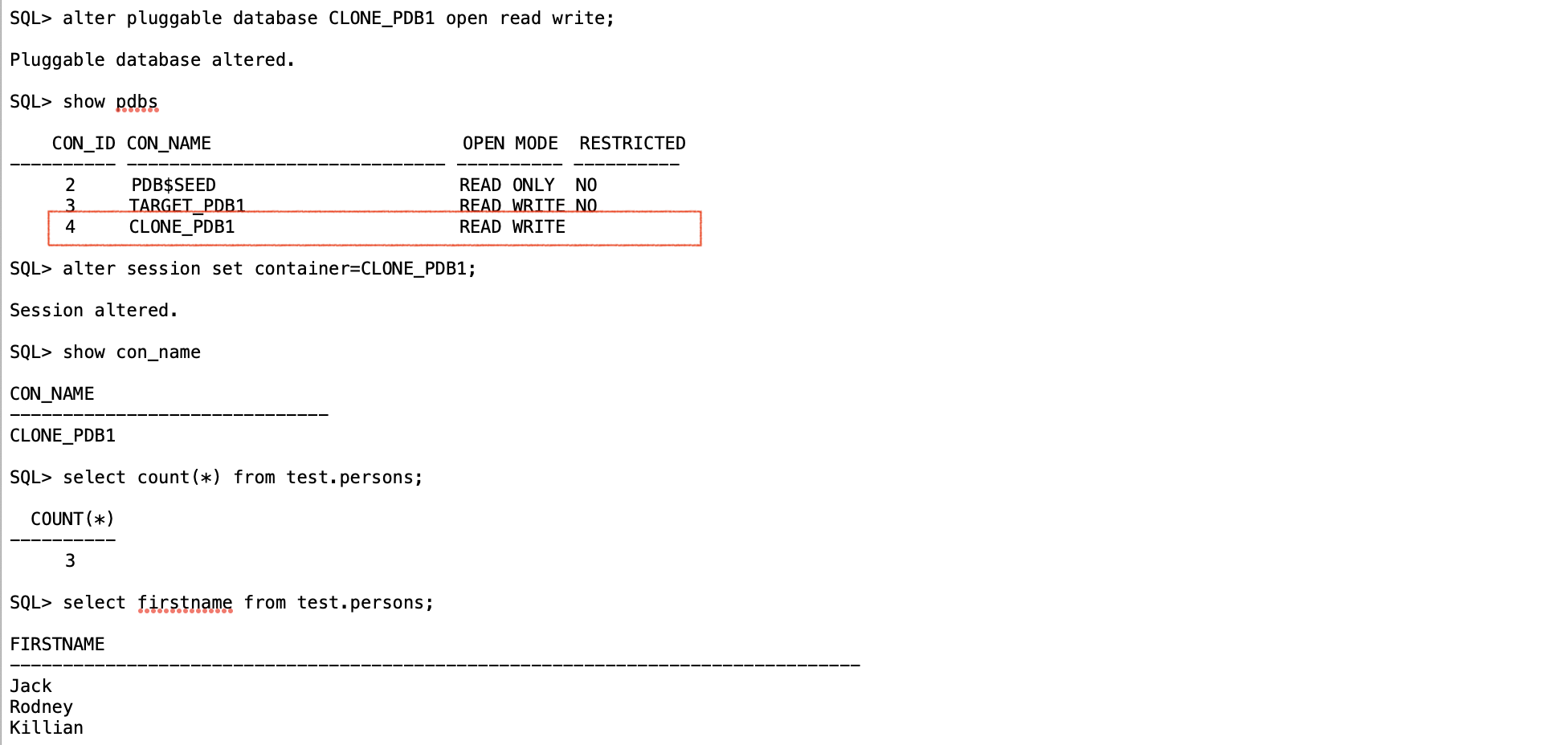 Verificar PDB Clonado
