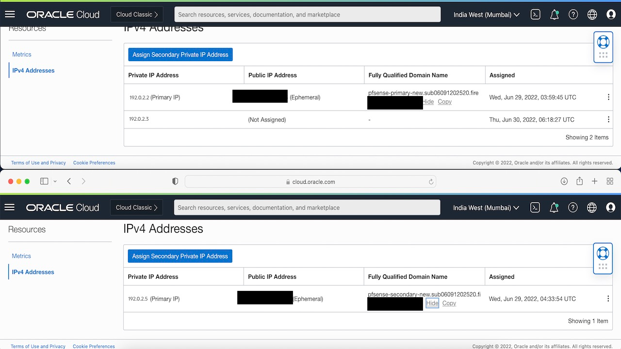 Teste de failover antes