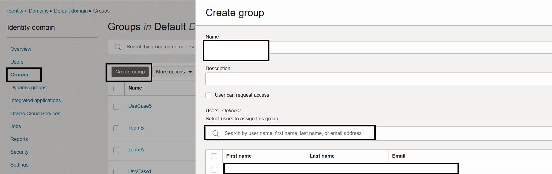Criar Grupos 