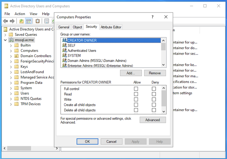 Grupos de disponibilidade Always On AD Computadores Adicionar