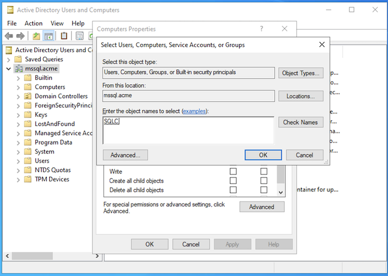 Nome do Objeto do Cluster do AD dos grupos de disponibilidade Sempre Ativos
