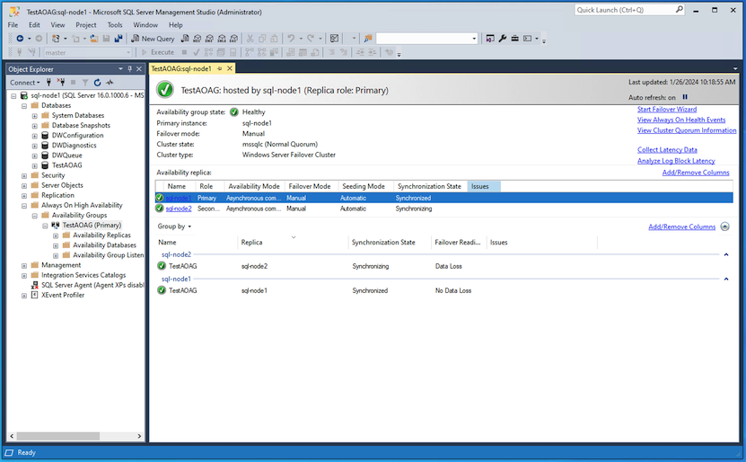 Sempre em grupos de disponibilidade Novo AG Consultar Detalhes