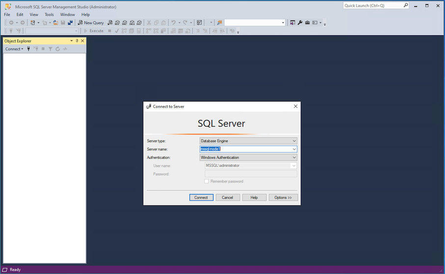 Grupos de disponibilidade sempre ativos Abrir o SQL Server Mgmt Studio