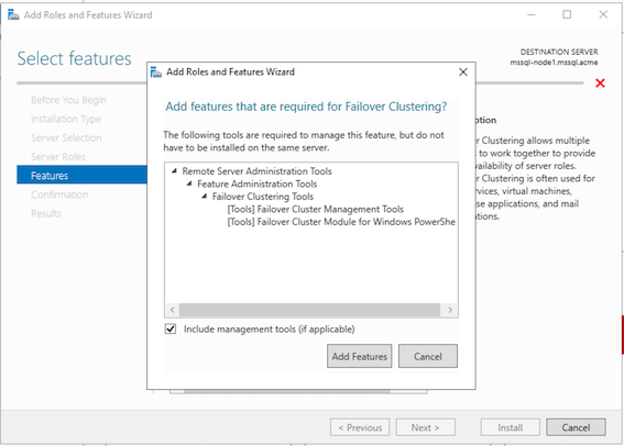 WSFC - Adicionar Recursos