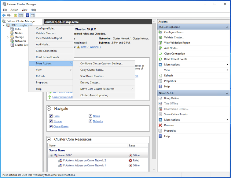 Quorum do Cluster WSFC