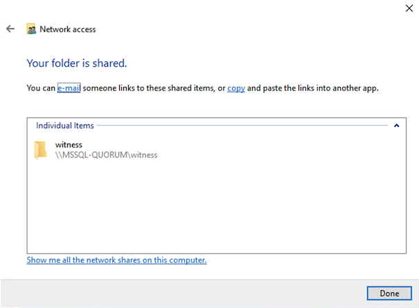 Pasta de testemunhas compartilhada