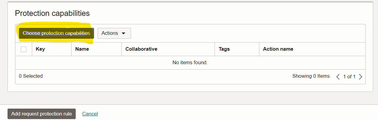 Adicionar regra de proteção Botão Editar
