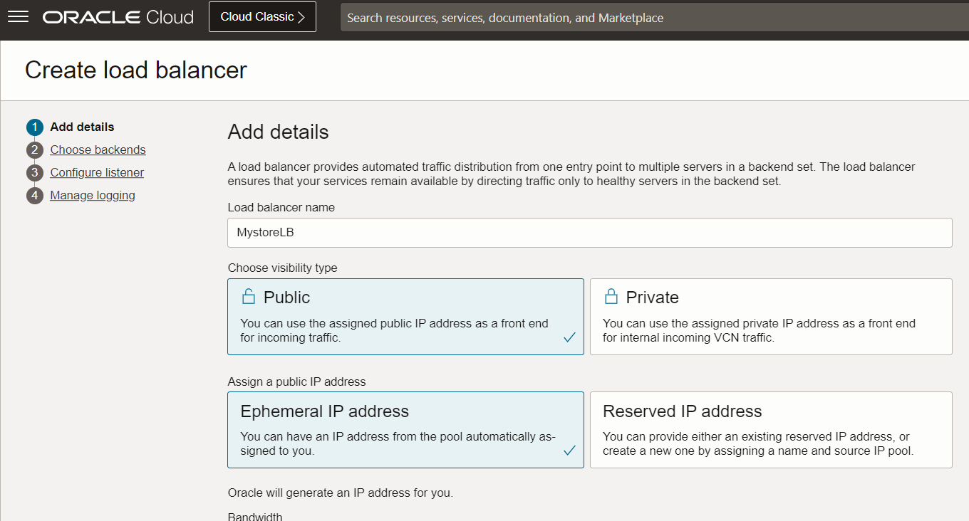 Criar Balanceador de Carga 1 Botão Editar