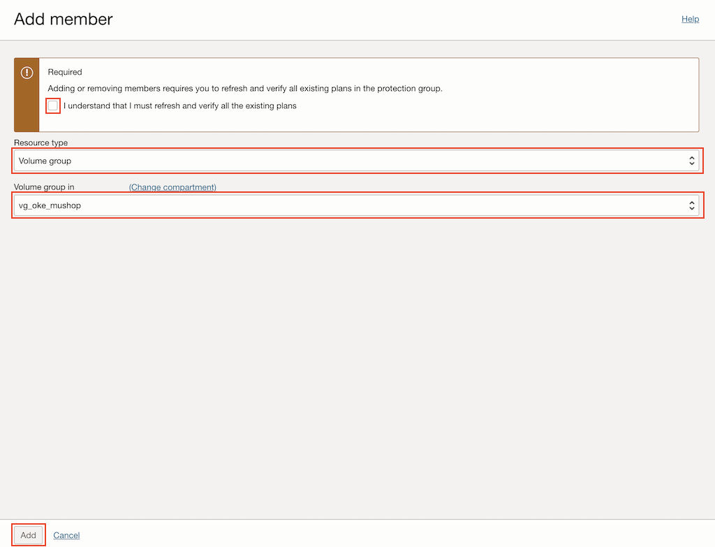 Adicionar Grupos de Volumes