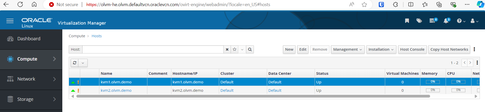Hosts KVM