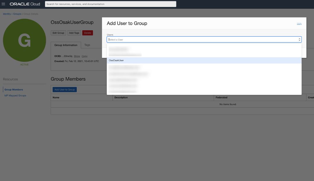 Adicionar usuário ao grupo
