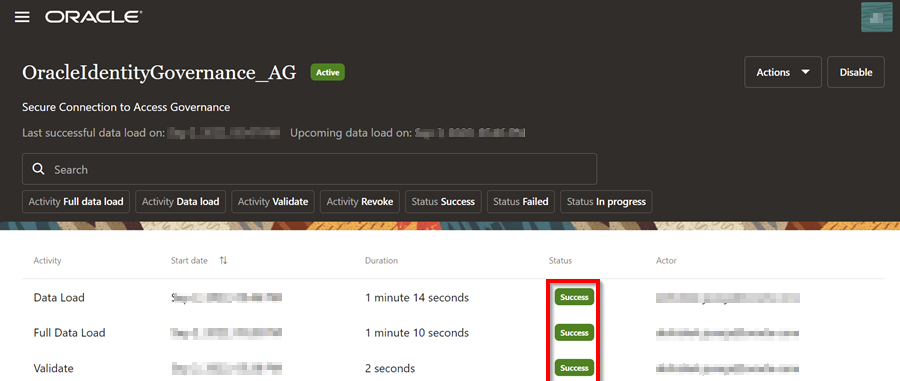 Oracle Access Governance 与 Oracle Identity Governance 之间的成功身份编排