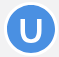 带白字母 "U" 的蓝色圆圈。