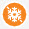 解冻图标是一朵带橙色背景的雪花