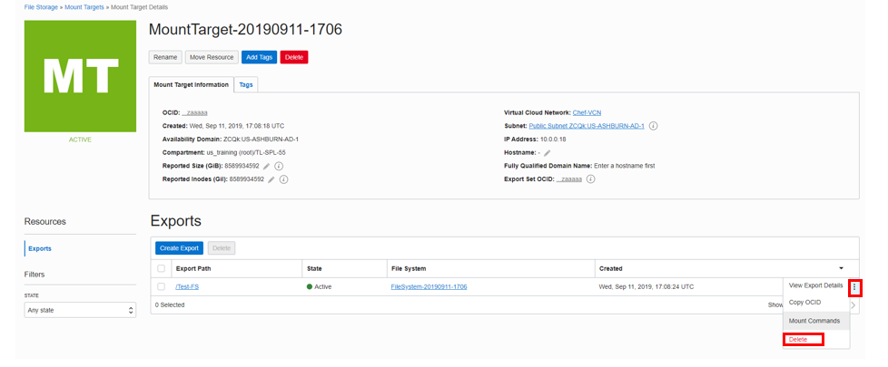 挂载目标详细信息