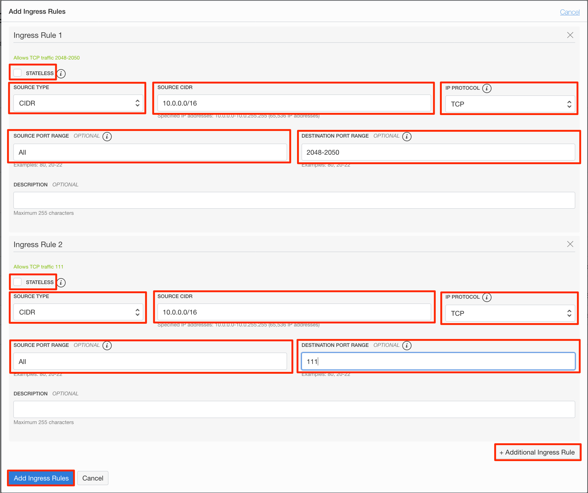 入站规则详细信息