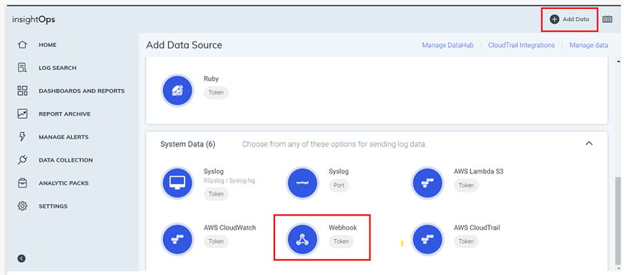 Rapid7 InsightOps- 添加数据源