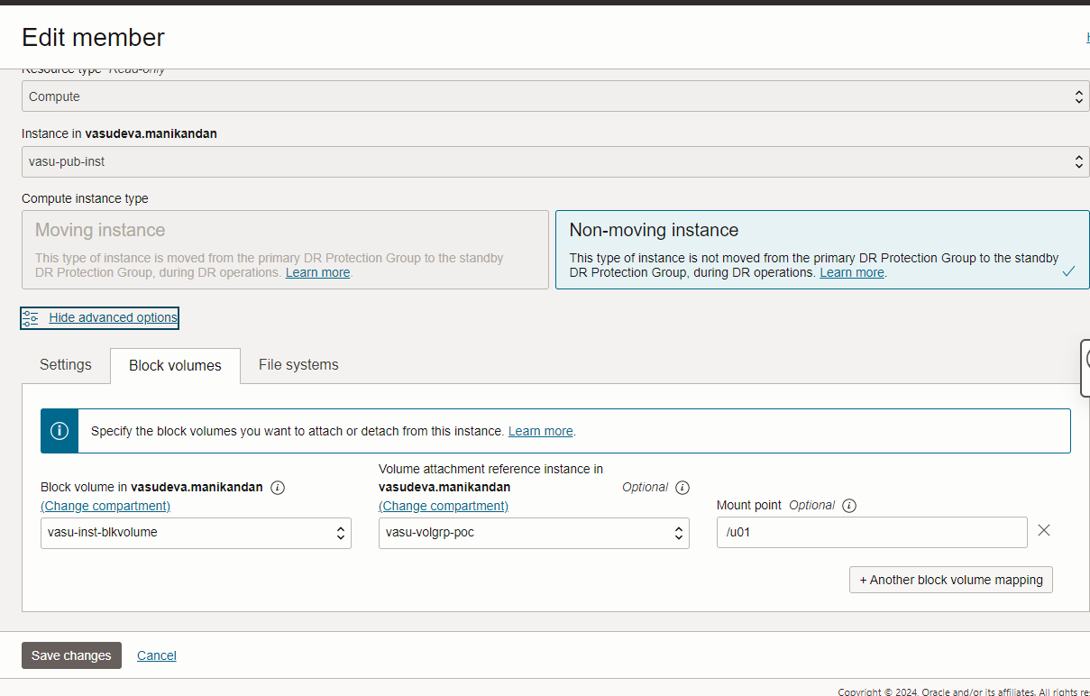 在 FF 中编辑块存储卷详细信息