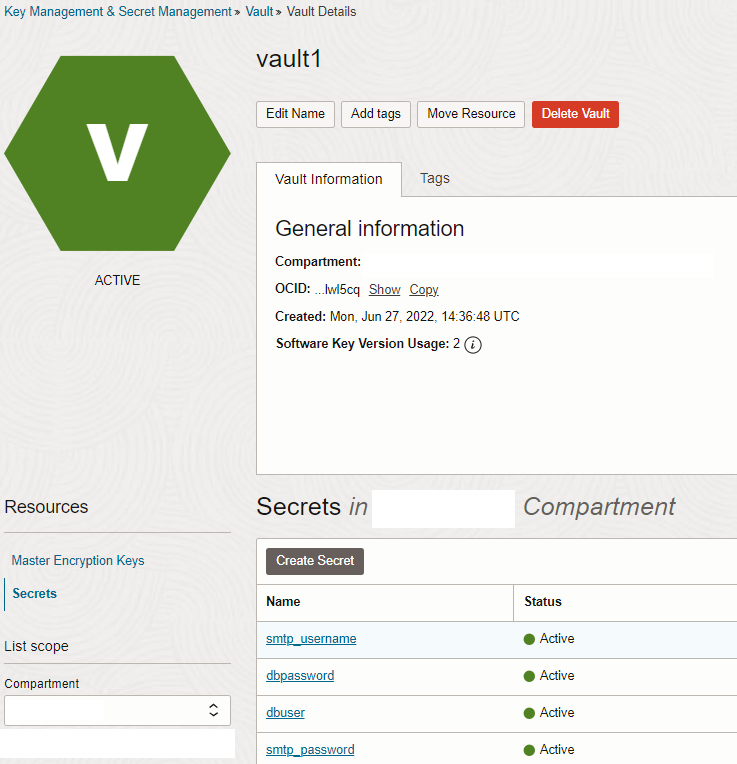 Vault 密钥
