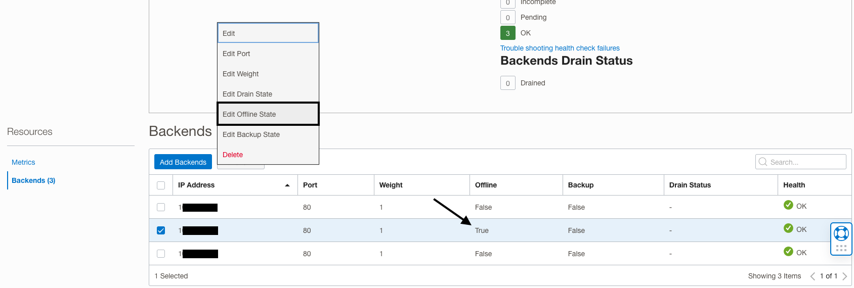图中显示了如何编辑脱机状态 编辑脱机状态