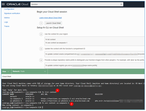 在 cloud-shell 终端中执行命令