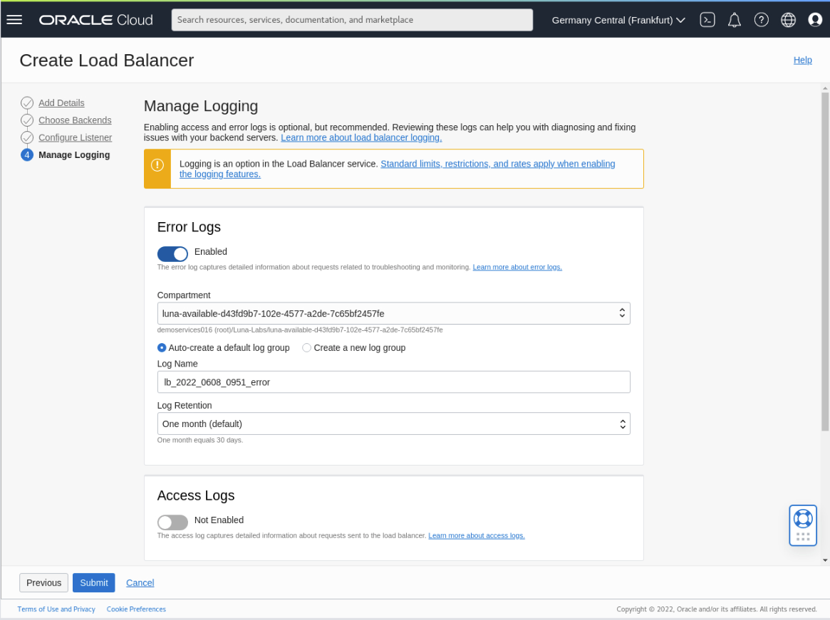 使用 Oracle Cloud Native Environment 部署外部负载平衡器