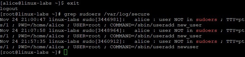 grep sudoers