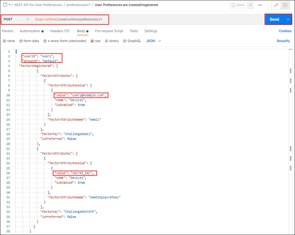 将 Oracle Advanced Authentication REST API 与 Postman 结合使用