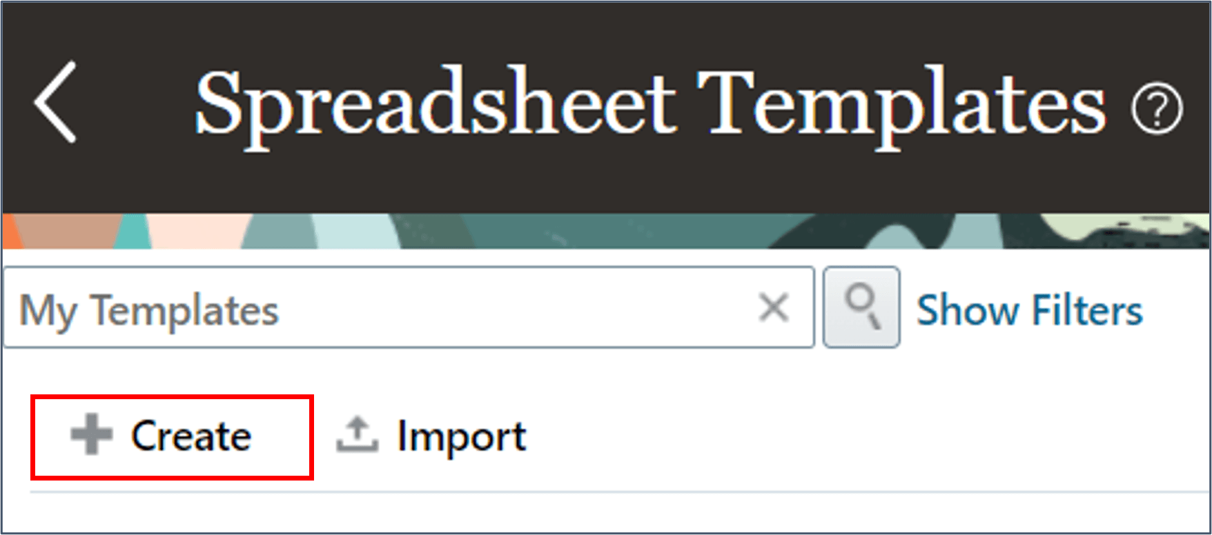 按一下「建立」以建立範本。