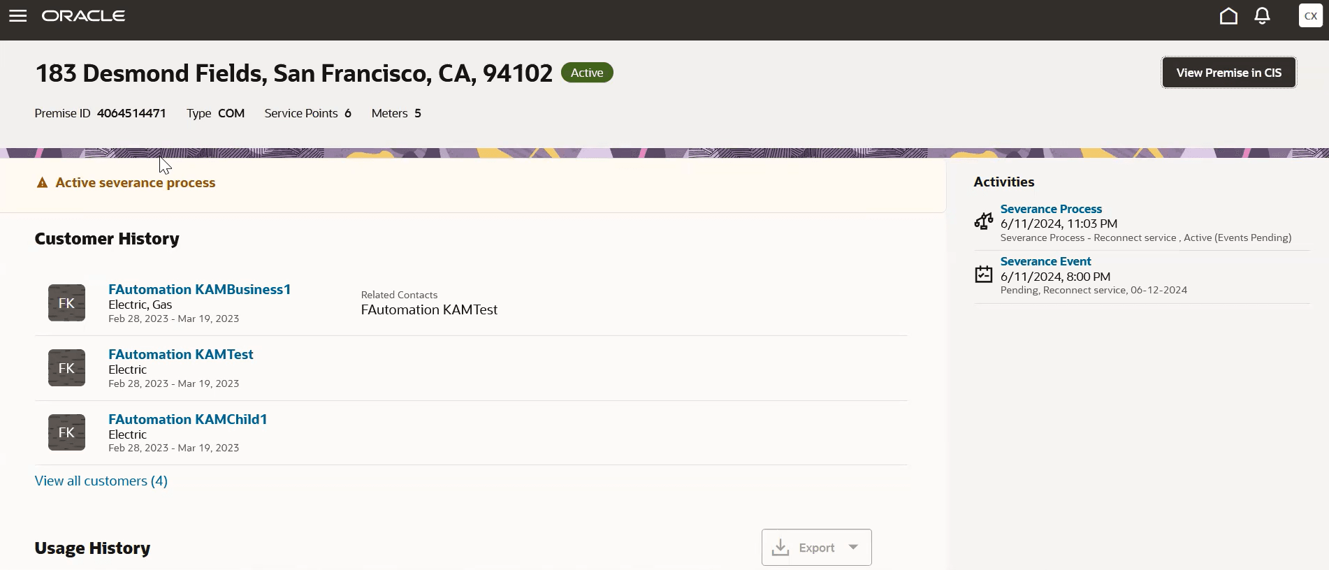 此影像顯示「處所」畫面的範例。