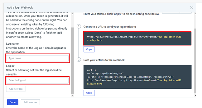 Rapid7 InsightOps - 新增日誌 Webhook