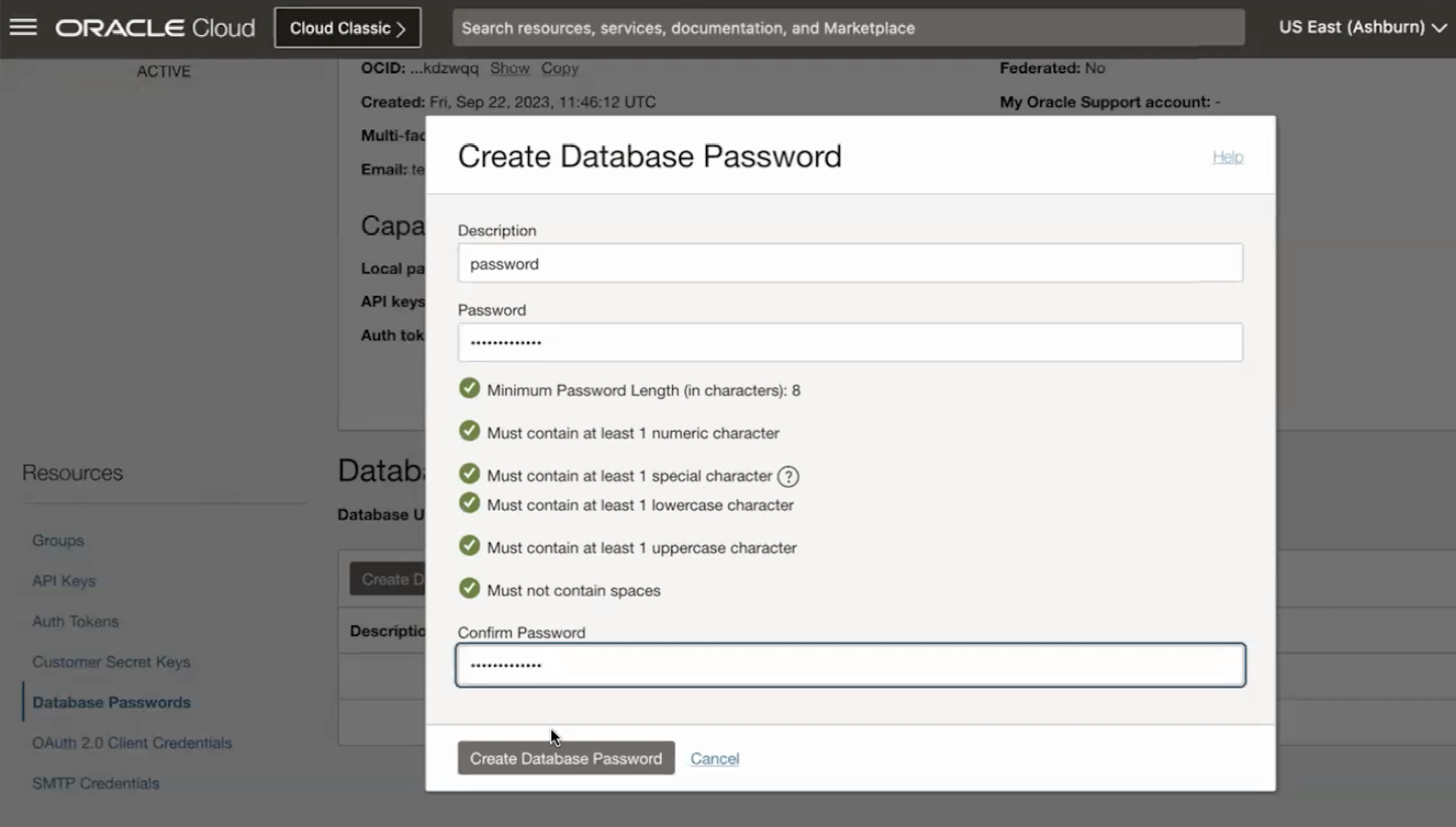 設定 IAM 資料庫密碼 設定 IAM 資料庫密碼