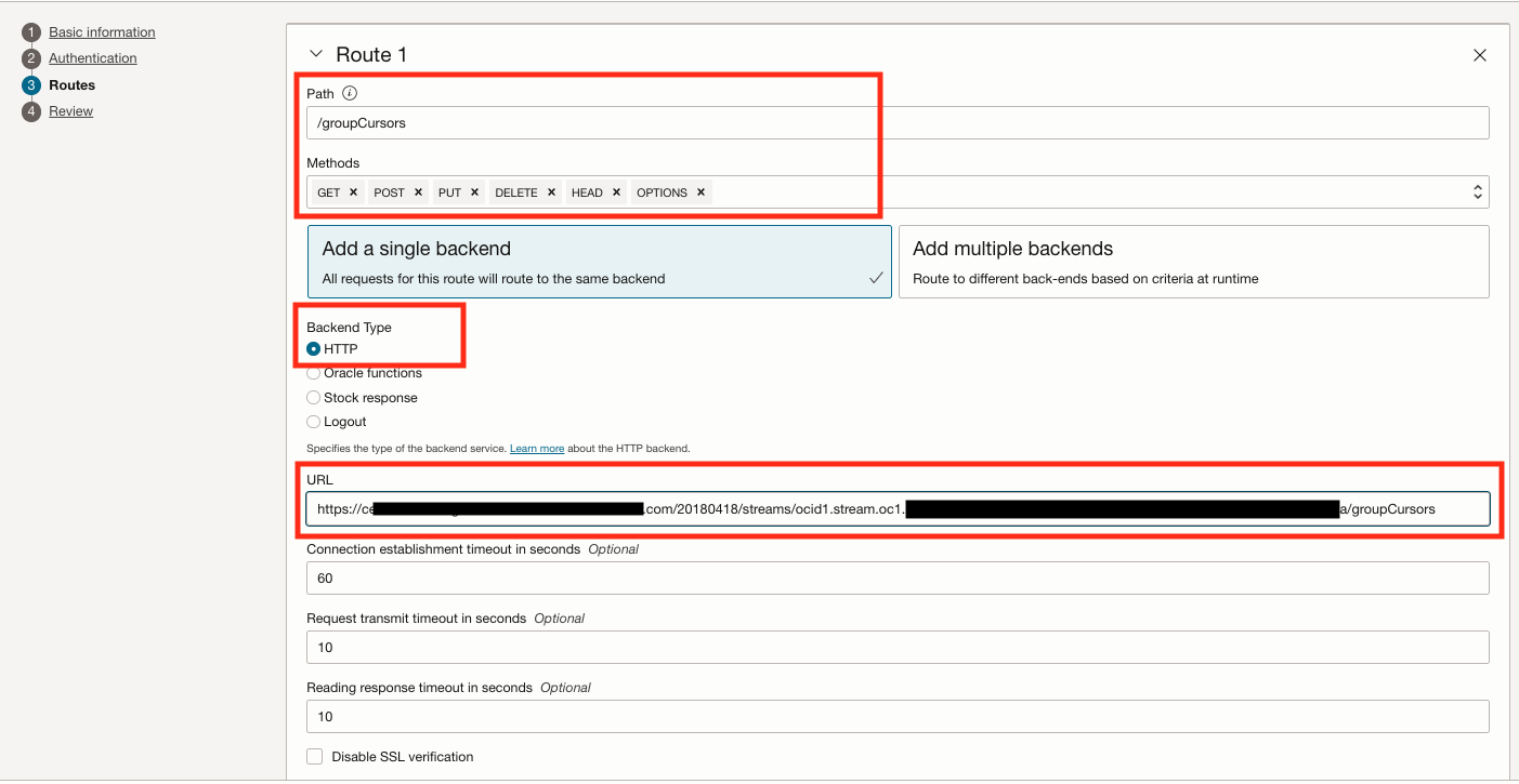 使用 OCI REST API 呼叫，使用 API 閘道背後的專用 OCI 串流主題