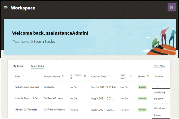 「我的任務」頁面