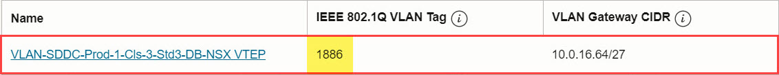 OCI 中的 NSX VTEP VLAN