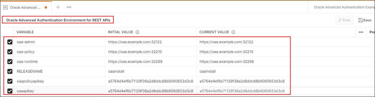 使用 Oracle Advanced Authentication REST API 搭配 Postman